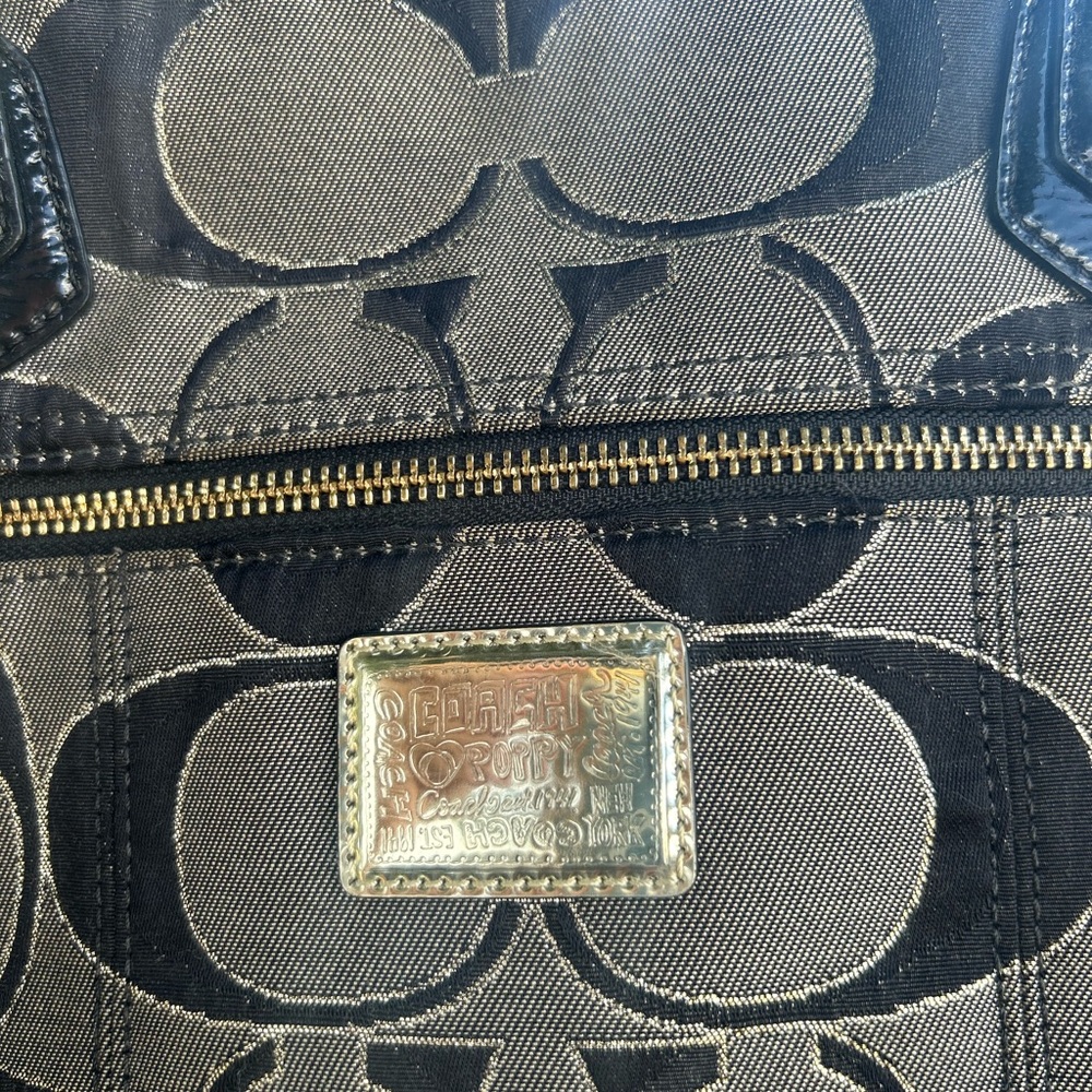 COACH Poppy Large Metallic Outline Signature Glam Tote~2011 $498 Style 17890 (No - Picture 4 of 8